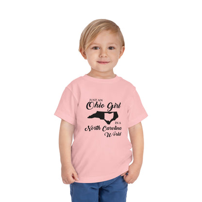 Toddler Tee Ohio Girl in North Carolina World Design Shirt