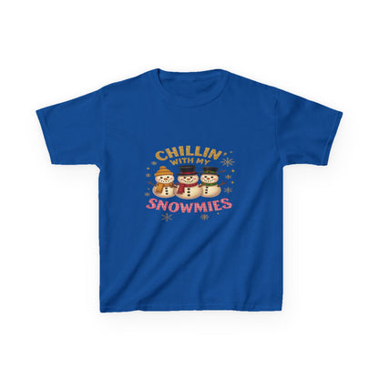 Chillin' with My Snowmies - Holiday Dinosaur Kids Tee
