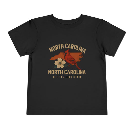Toddler Tee - NC Cardinal and Dogwood Flower Design