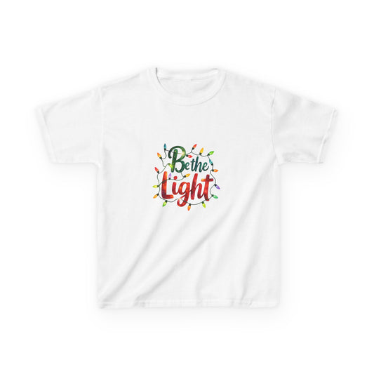 Be the Light - Watercolor Dinosaur Christmas Kids Tee