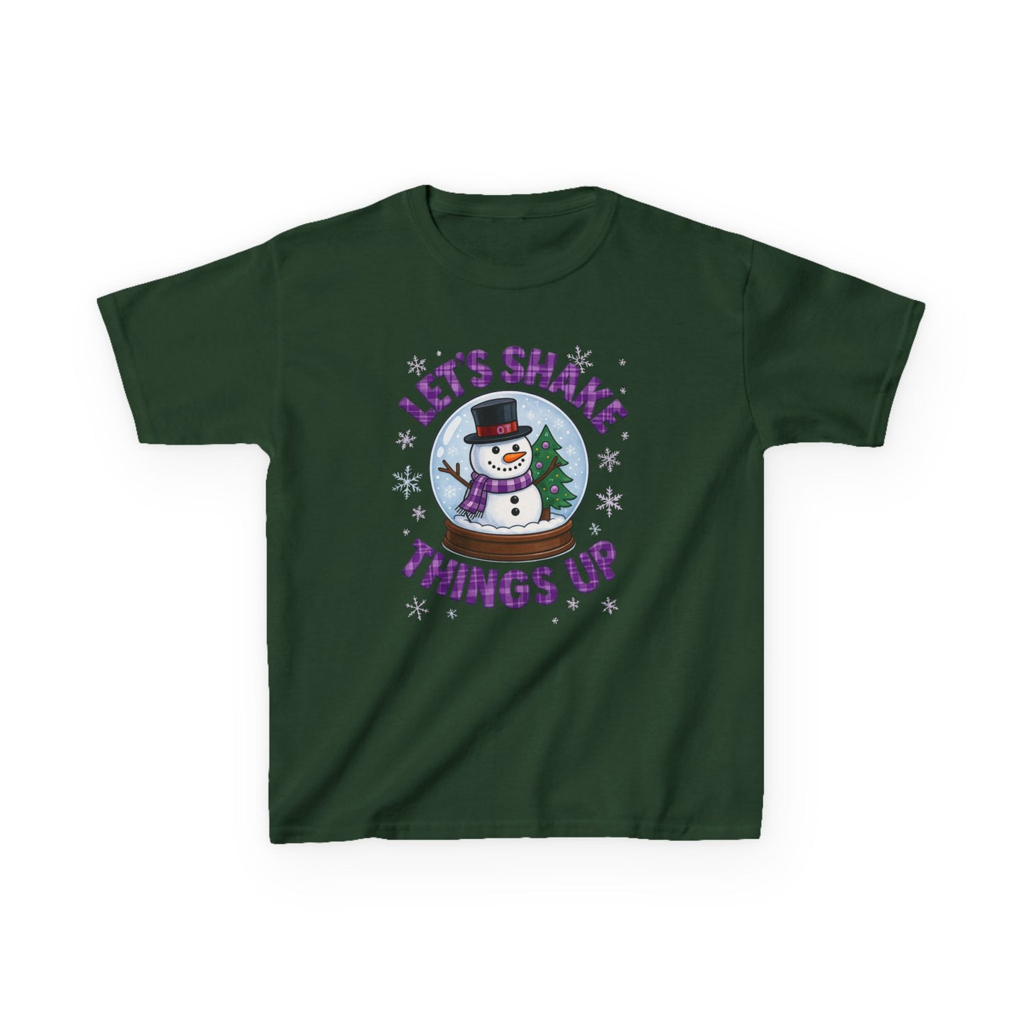 OT Snowman Snow Globe Kids Christmas Tee