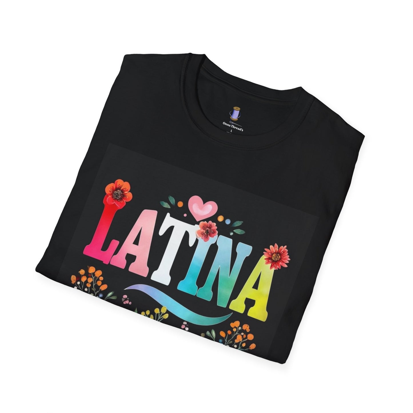 Colorful Latina Floral Tee - Celebrating Culture, Unisex Softstyle T-Shirt, Gift for Latina Pride, Floral Design, Everyday Wear