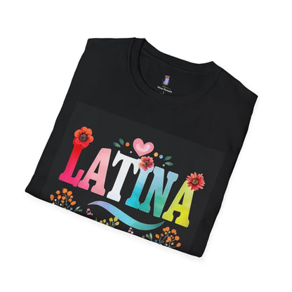 Colorful Latina Floral Tee - Celebrating Culture, Unisex Softstyle T-Shirt, Gift for Latina Pride, Floral Design, Everyday Wear