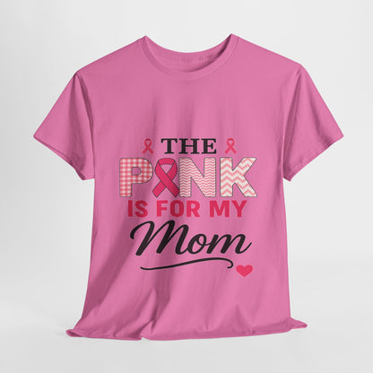 Mom's Strength: Pink Ribbon Breast Cancer Awareness Tee