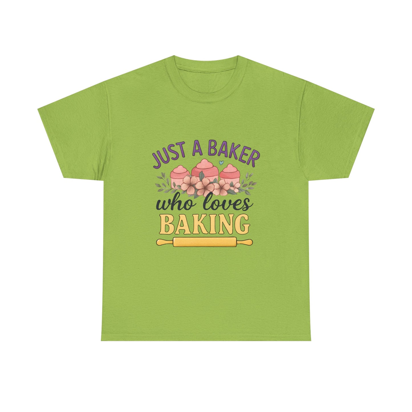 Baking Lover Tee with Cupcake and Rolling Pin Design