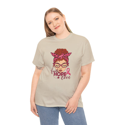 Empowering Cancer Awareness Tee, Hope Love Pink Ribbon Shirt, Inspirational Unisex Tee, Gifts for Breast Cancer Awareness, Supportive [...]