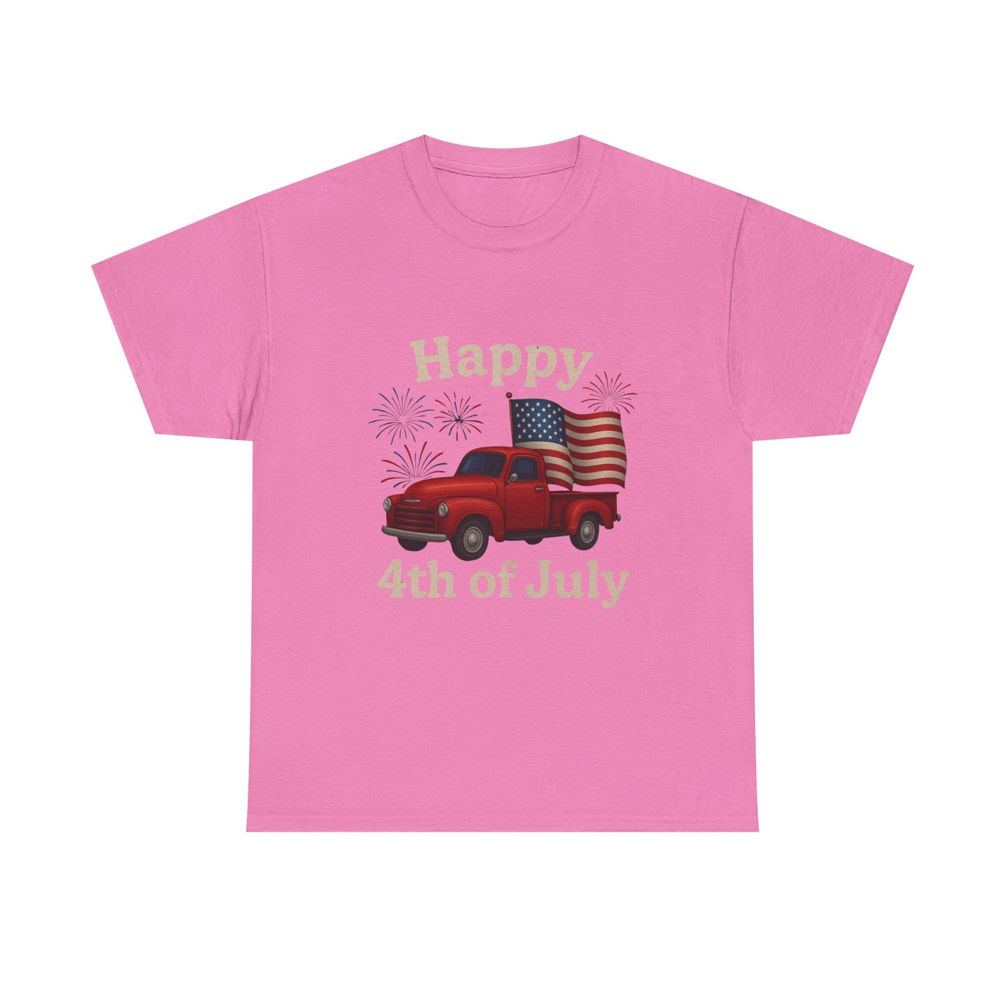 🚙 Happy 4th of July Truck Tee – Patriotic Vintage Pickup Shirt