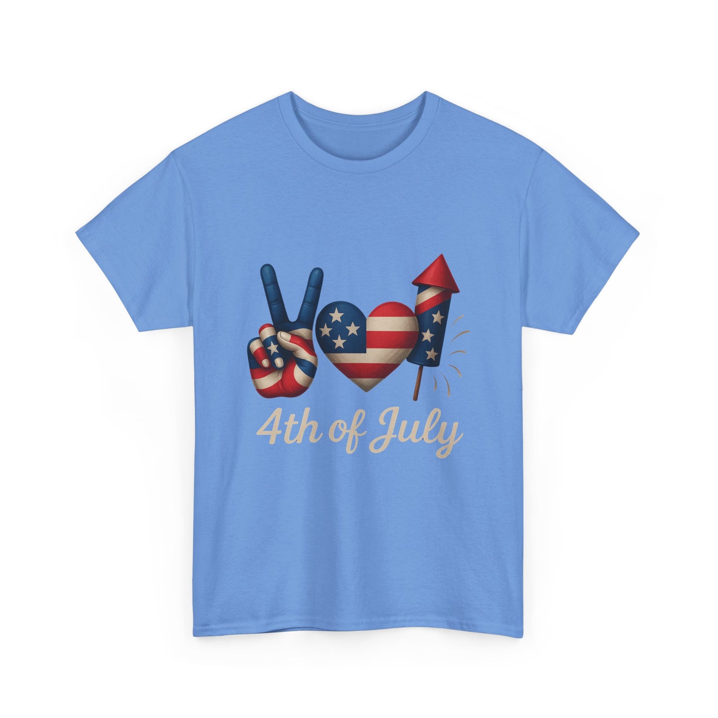 Peace Love Fireworks Tee – Patriotic 4th of July Shirt