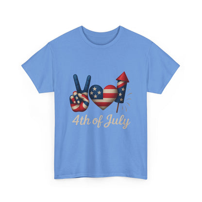 Peace Love Fireworks Tee – Patriotic 4th of July Shirt