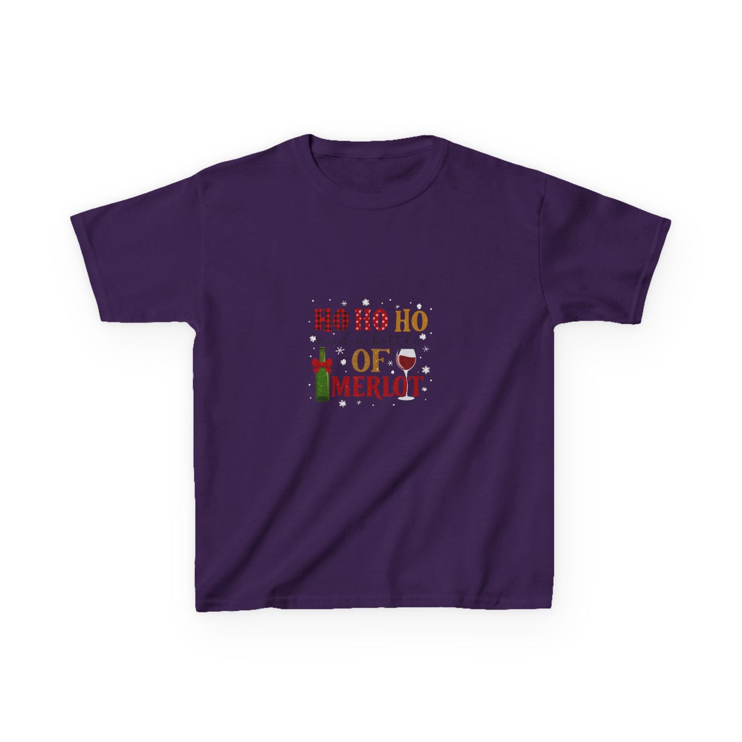 Ho Ho Ho & Merlot Dino Tee - Christmas Kids Shirt