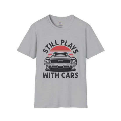 Retro Car Enthusiast T-Shirt, Still Plays with Cars Tee, Gift for Men, Vintage Auto Lover Shirt, Casual Wear, Birthday Present