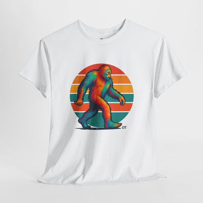 Colorful Bigfoot Unisex T-Shirt, Fun Graphic Tee for Nature Lovers, Perfect for Holidays, Festivals, Camping, Gifts