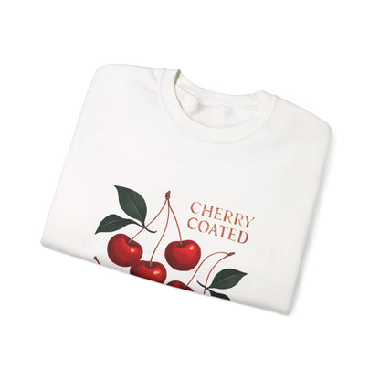 Cherry Coated Crewneck Sweatshirt — Retro Cherry Graphic Pullover