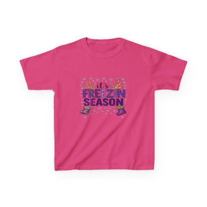 It's Freezin' Season Dino Christmas Tee - Kids Holiday Shirt