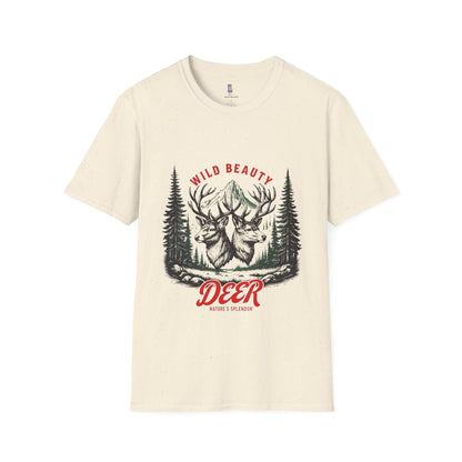Wild Beauty Deer T-Shirt, Nature Lover Tee, Wildlife Gift, Unisex Tee, Rustic Home Décor