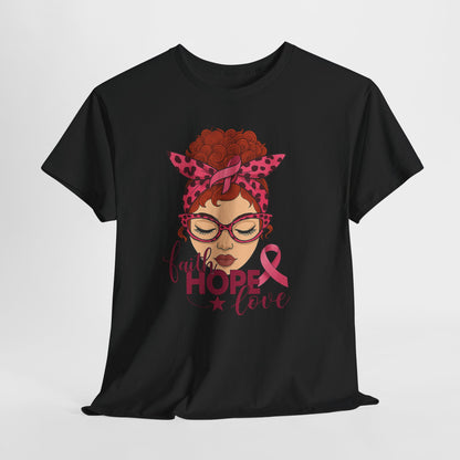 Hope, Faith & Love: Pink Ribbon Awareness Tee