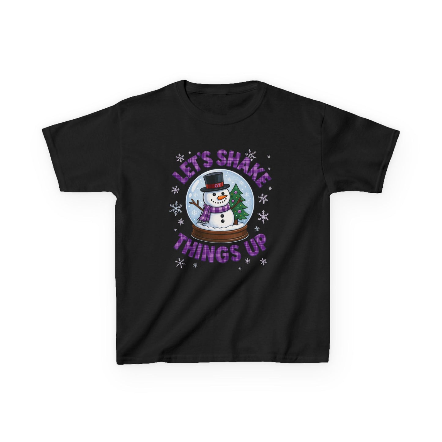 OT Snowman Snow Globe Kids Christmas Tee
