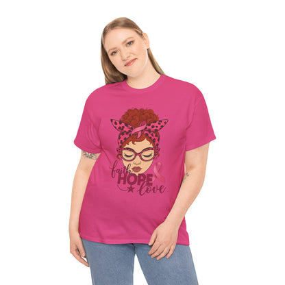 Hope, Faith & Love: Pink Ribbon Awareness Tee