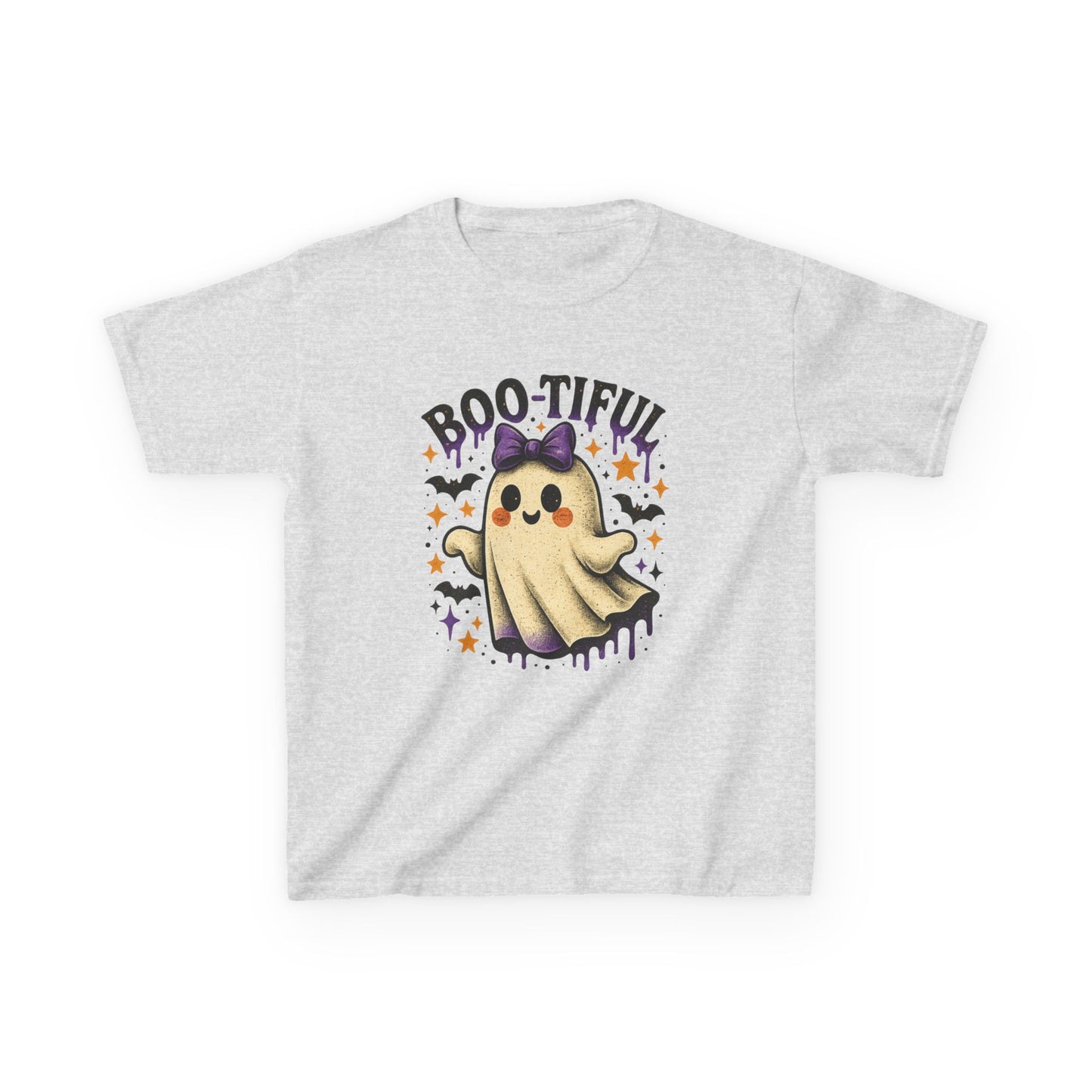 Boo-tiful Ghost Halloween Tee - Kids' Retro Graphic