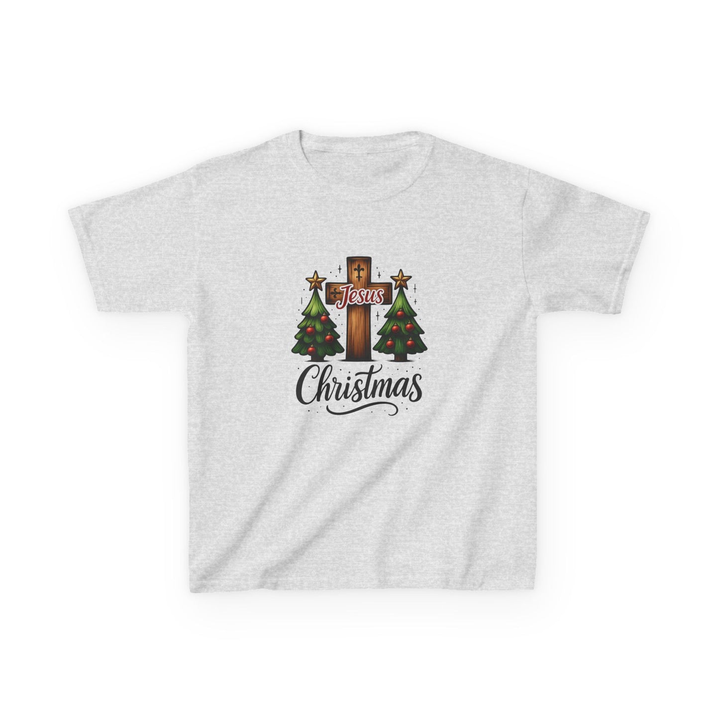 Jesus & Christmas Dino Tee - Christian Kids Christmas Shirt