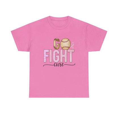 Go Fight Cure Baseball Pink Ribbon Awareness Tee