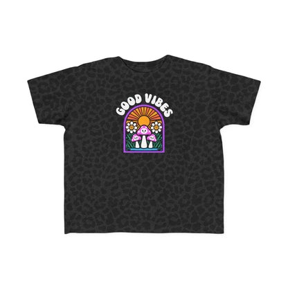 Toddler's Good Vibes Tee - Bright Jersey T-Shirt for Kids, Fun Summer Wear, Gift for Birthdays, Playdates, Rainbow Theme