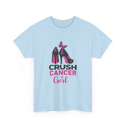 Crush Cancer Girl Tee: High Heels, Pink Ribbon, Hope