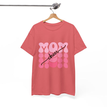 MOM Cheer – Pink Bubble Letter Spirit Tee