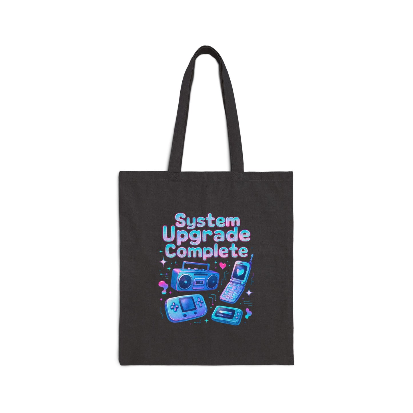 System Upgrade Complete Tote Bag — Retro Gaming Cotton Canvas Tote