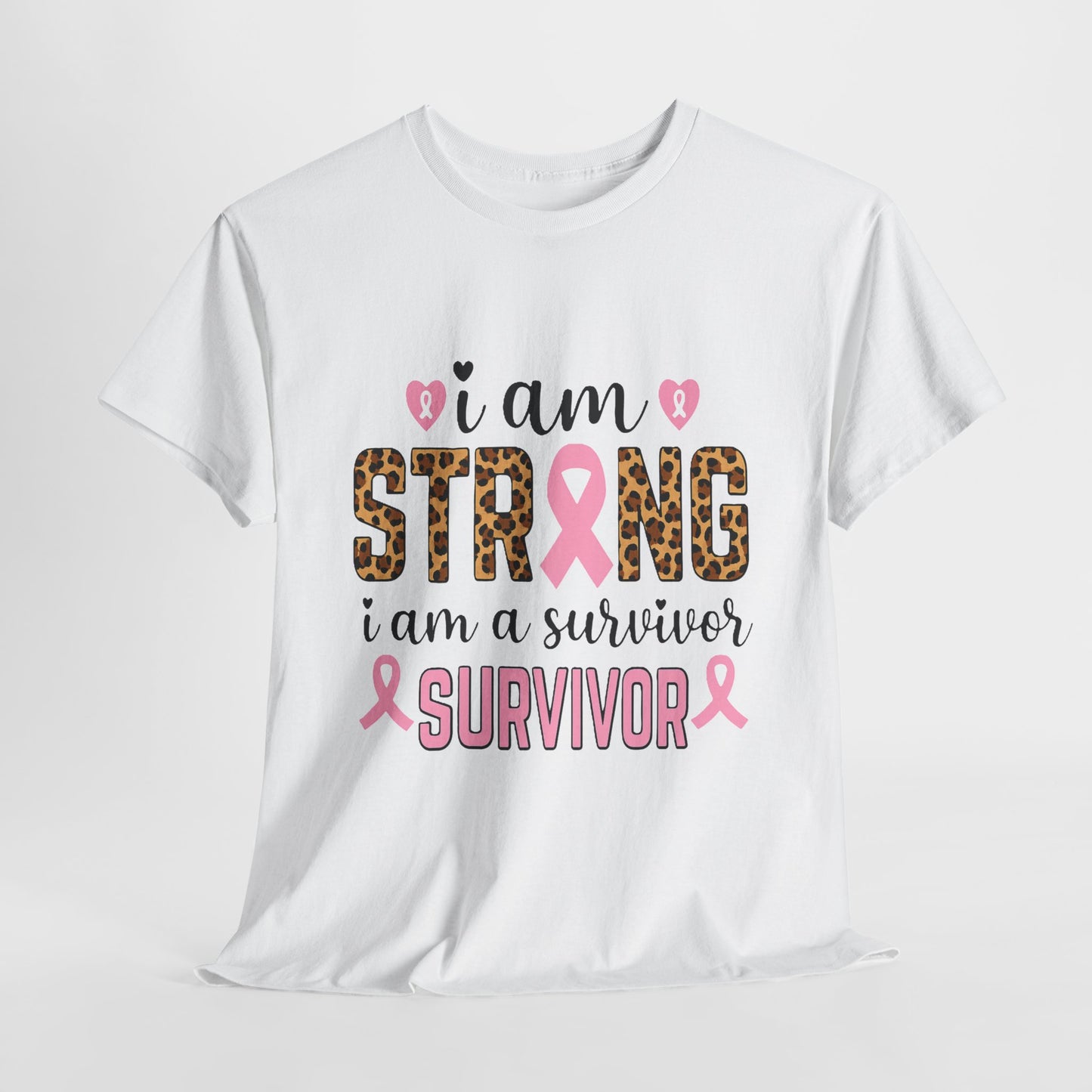 Strong Survivor Leopard Print Breast Cancer Tee