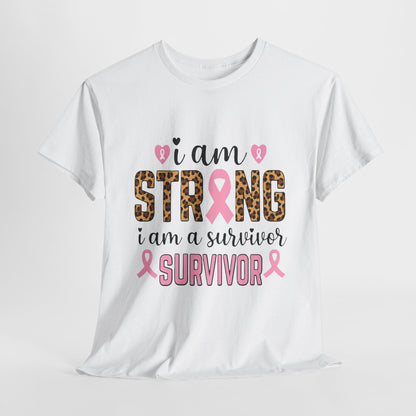 Strong Survivor Leopard Print Breast Cancer Tee
