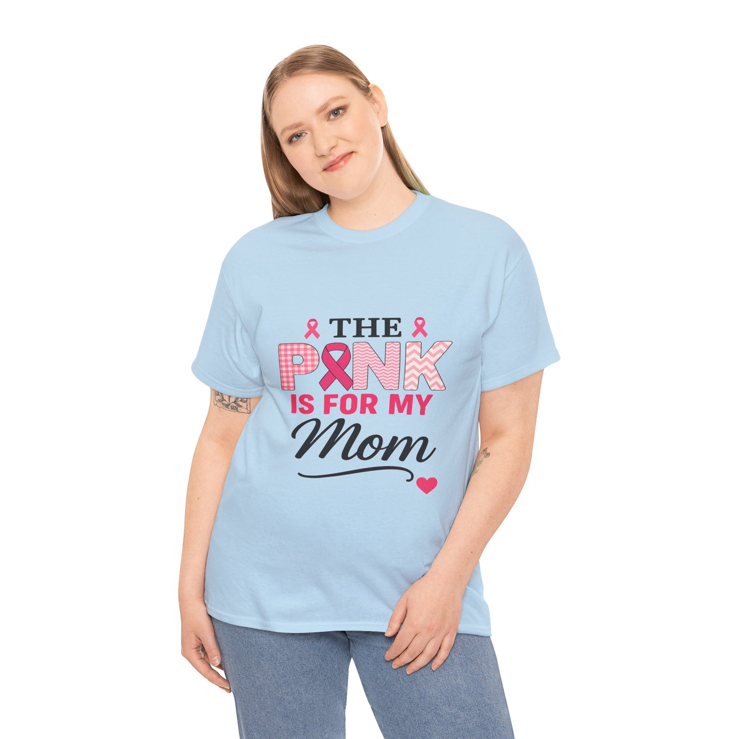 Mom's Strength: Pink Ribbon Breast Cancer Awareness Tee