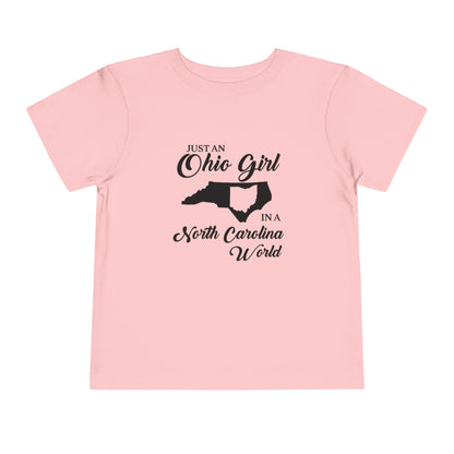 Toddler Tee Ohio Girl in North Carolina World Design Shirt
