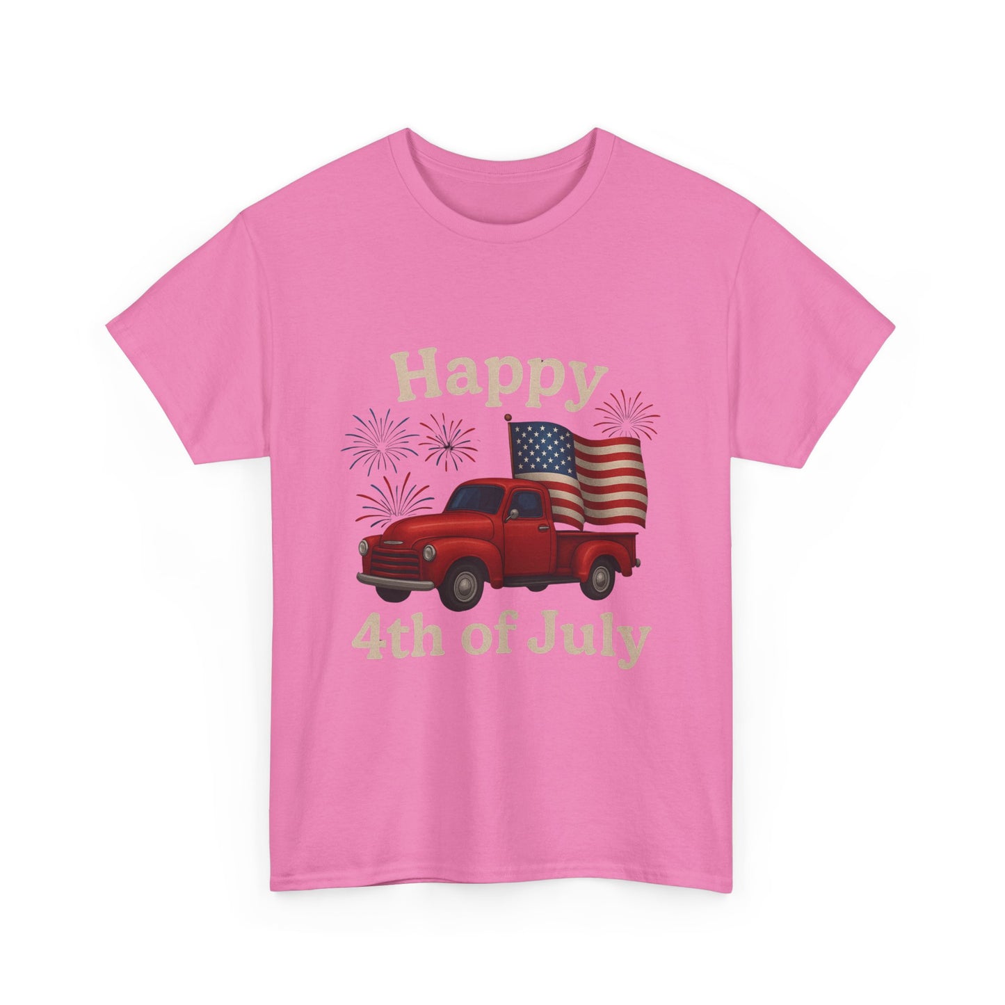 🚙 Happy 4th of July Truck Tee – Patriotic Vintage Pickup Shirt