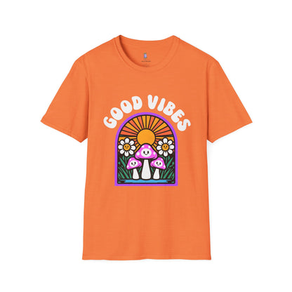Good Vibes Unisex Softstyle T-Shirt | Retro Graphic Tee | Summer Vibe Shirt | Festival Fashion | Relaxed Fit Casual Top