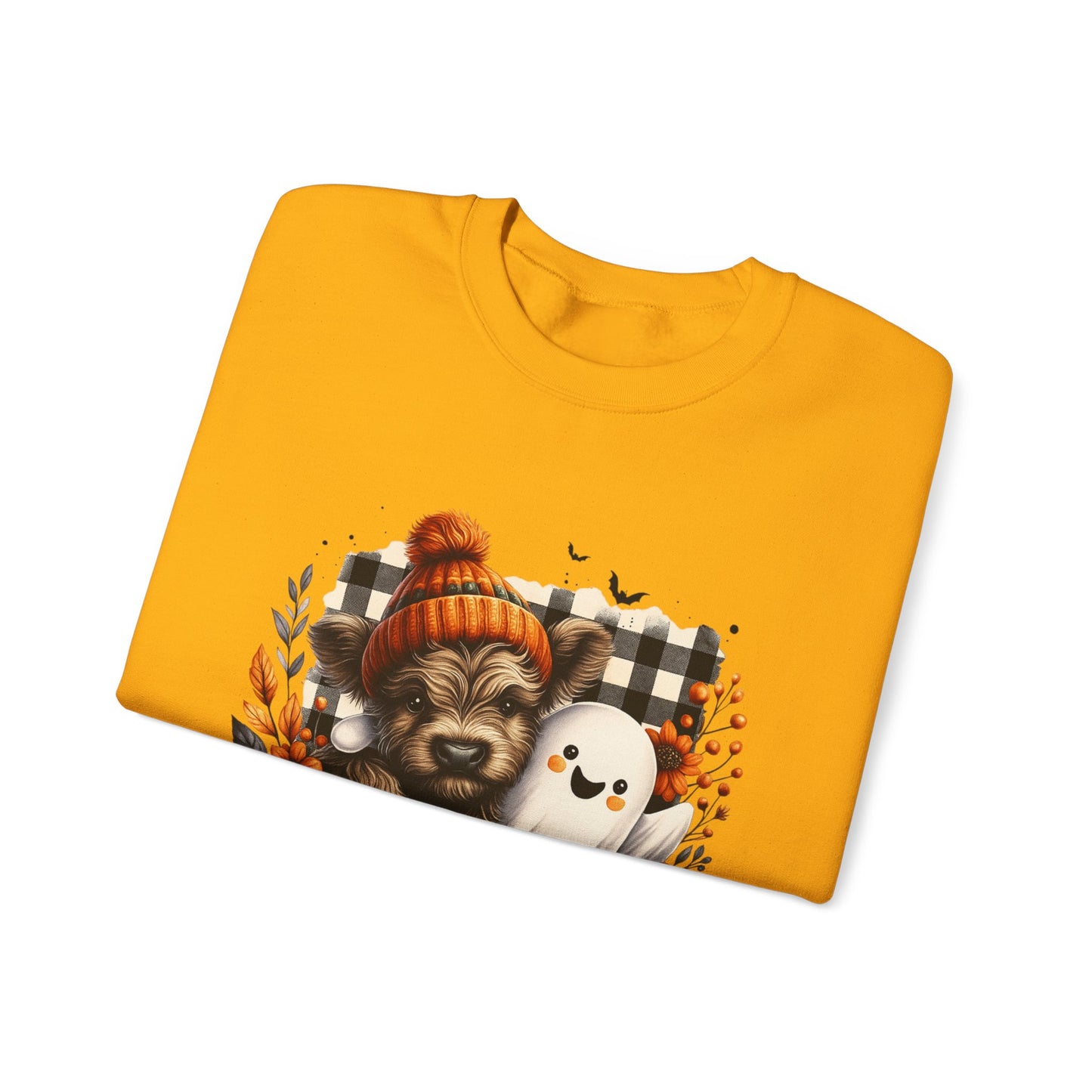 Cute Halloween Dog & Ghost Crewneck Sweatshirt