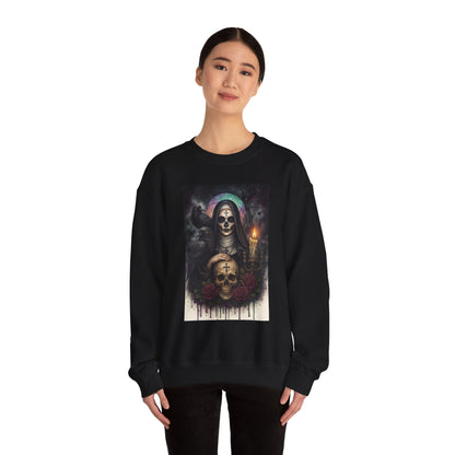 Gothic Nun Skull Halloween Crewneck Sweatshirt