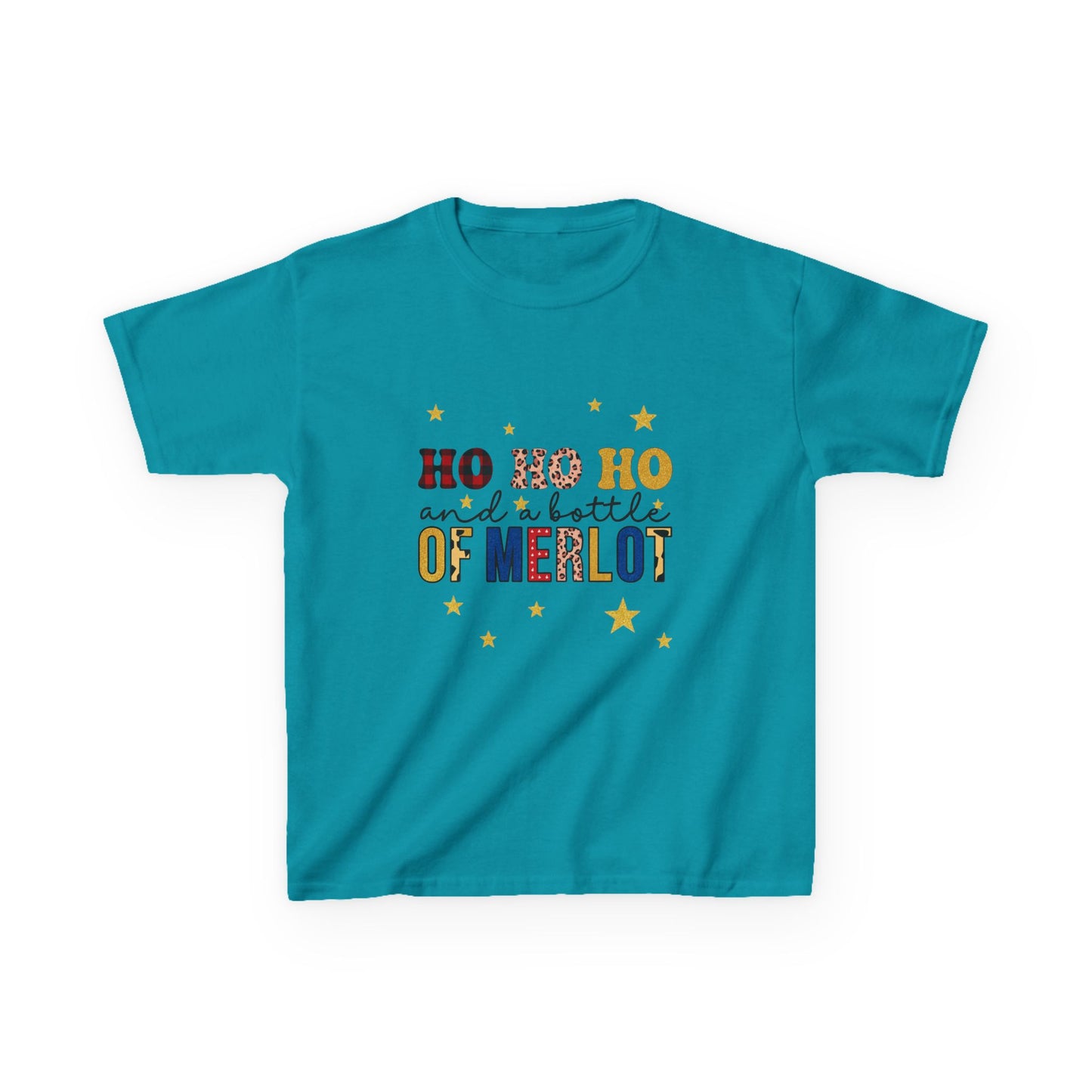 Ho Ho Ho & Merlot Dino Kids Christmas Tee