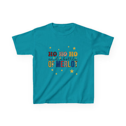 Ho Ho Ho & Merlot Dino Kids Christmas Tee