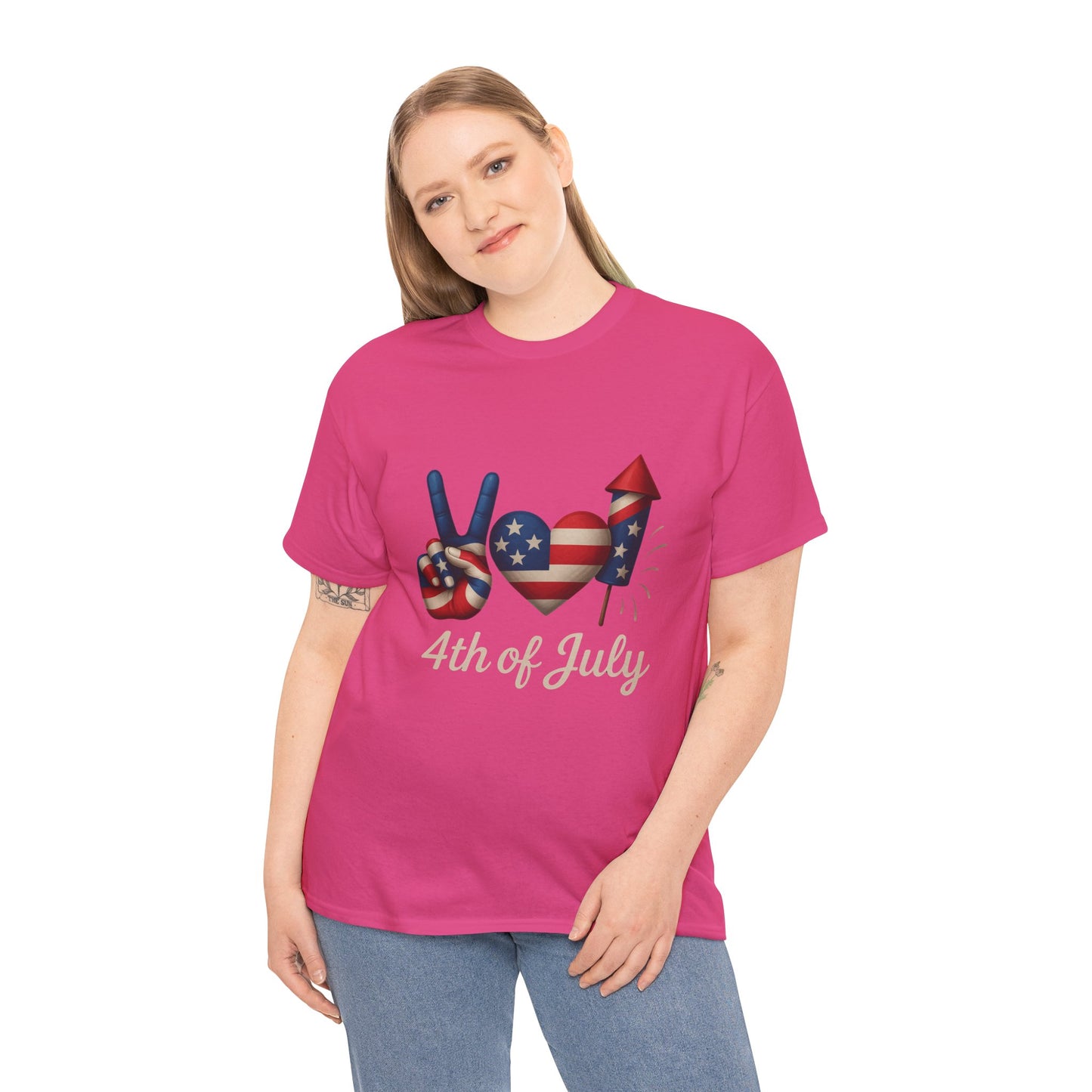 Peace Love Fireworks Tee – Patriotic 4th of July Shirt