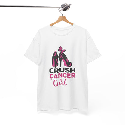 Crush Cancer Girl Tee: High Heels, Pink Ribbon, Hope
