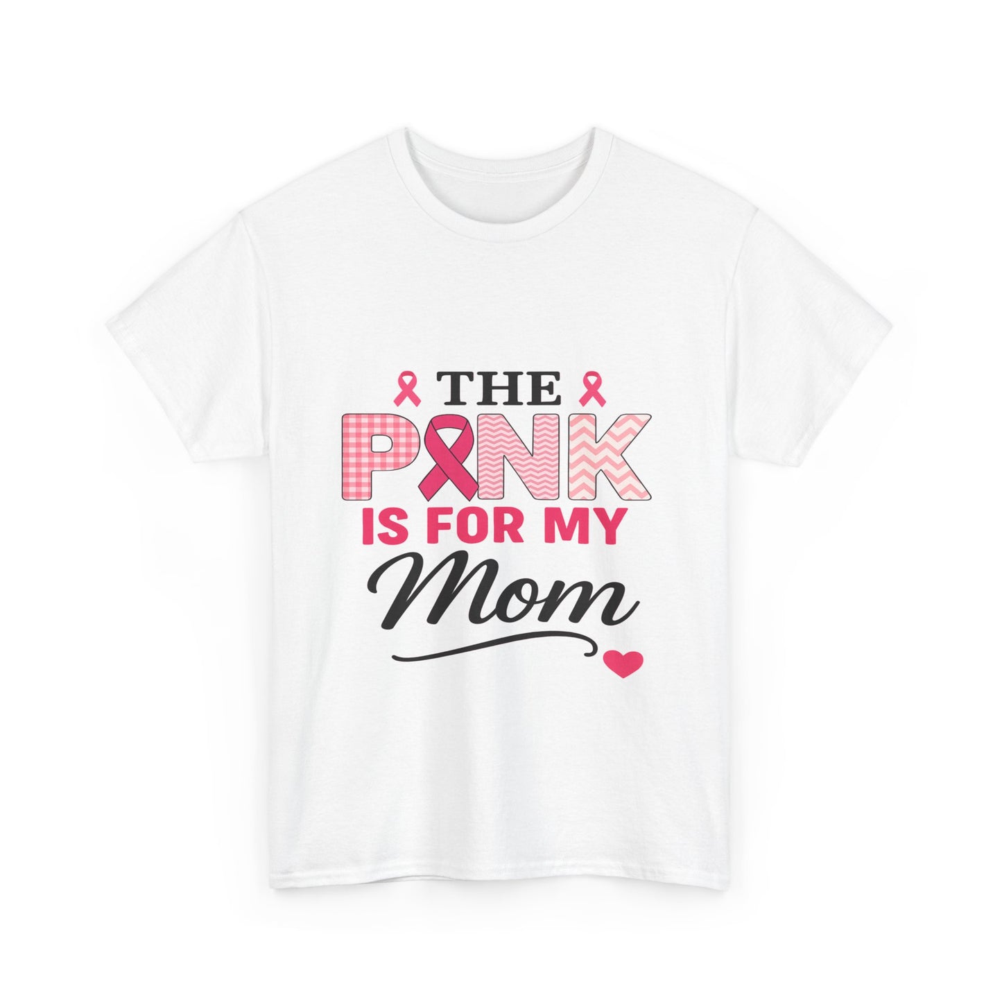 Mom's Strength: Pink Ribbon Breast Cancer Awareness Tee