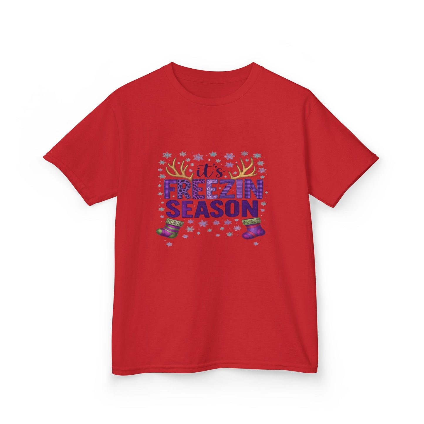 It's Freezin' Season Dino Christmas Tee - Kids Holiday Shirt