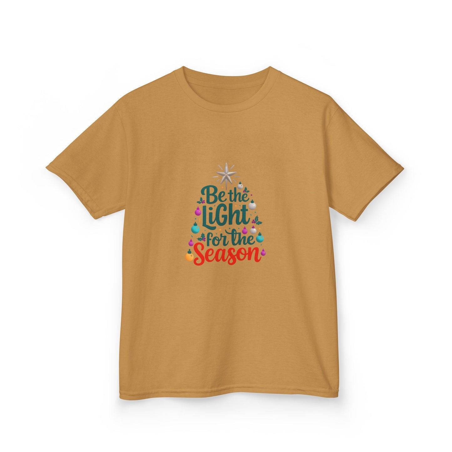 Be the LIGHT Christmas Tree Dino Kids Tee