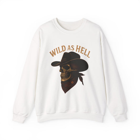 Wild As Hell Skull Cowboy Men's  Sweatshirt