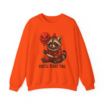 Creepy Clown Raccoon Halloween Sweatshirt