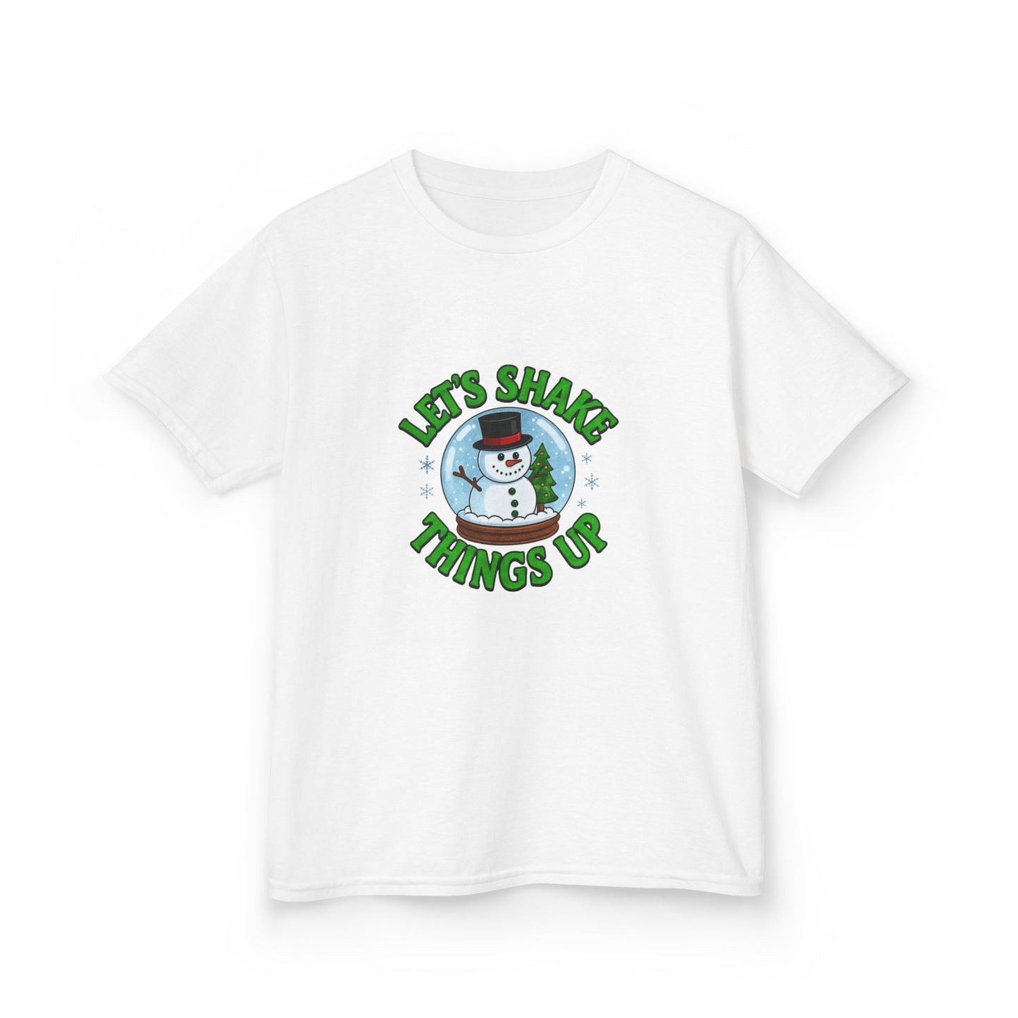 Snowman Dino Globe Kids Christmas Tee