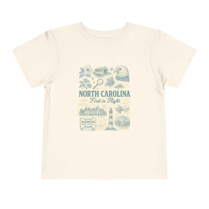 Toddler Tee - NC Landmarks Vintage First in Flight Design