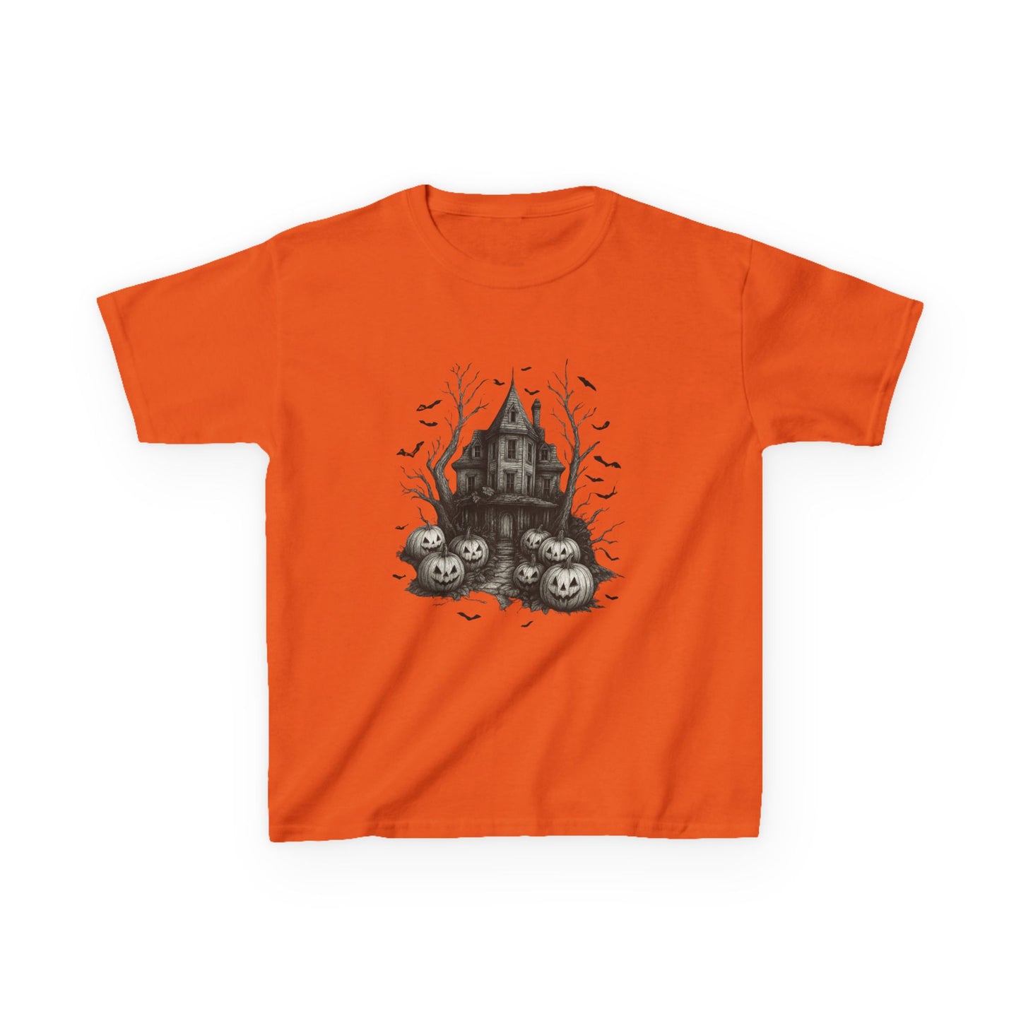 Spooky Haunted House Dino Tee - Halloween Kids Shirt
