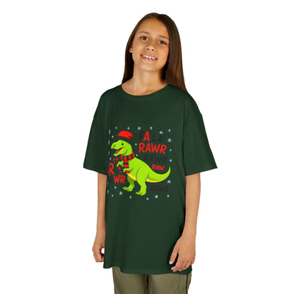 Holiday Dinosaur Kids Tee, Christmas Shirt, Fun Dinosaur T-Shirt, Kids Party Outfit, Cute Graphic Tee, Gift for Kids